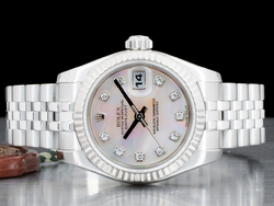 Rolex Datejust Lady 26 Jubile Mother of Pearl Dial MOP Diamonds 179174
